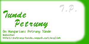 tunde petruny business card